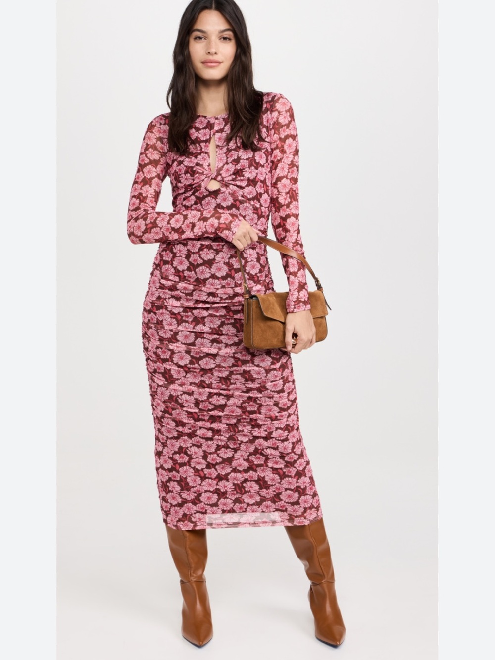 MINKPINK Dakota Floral Mesh Midi Dress